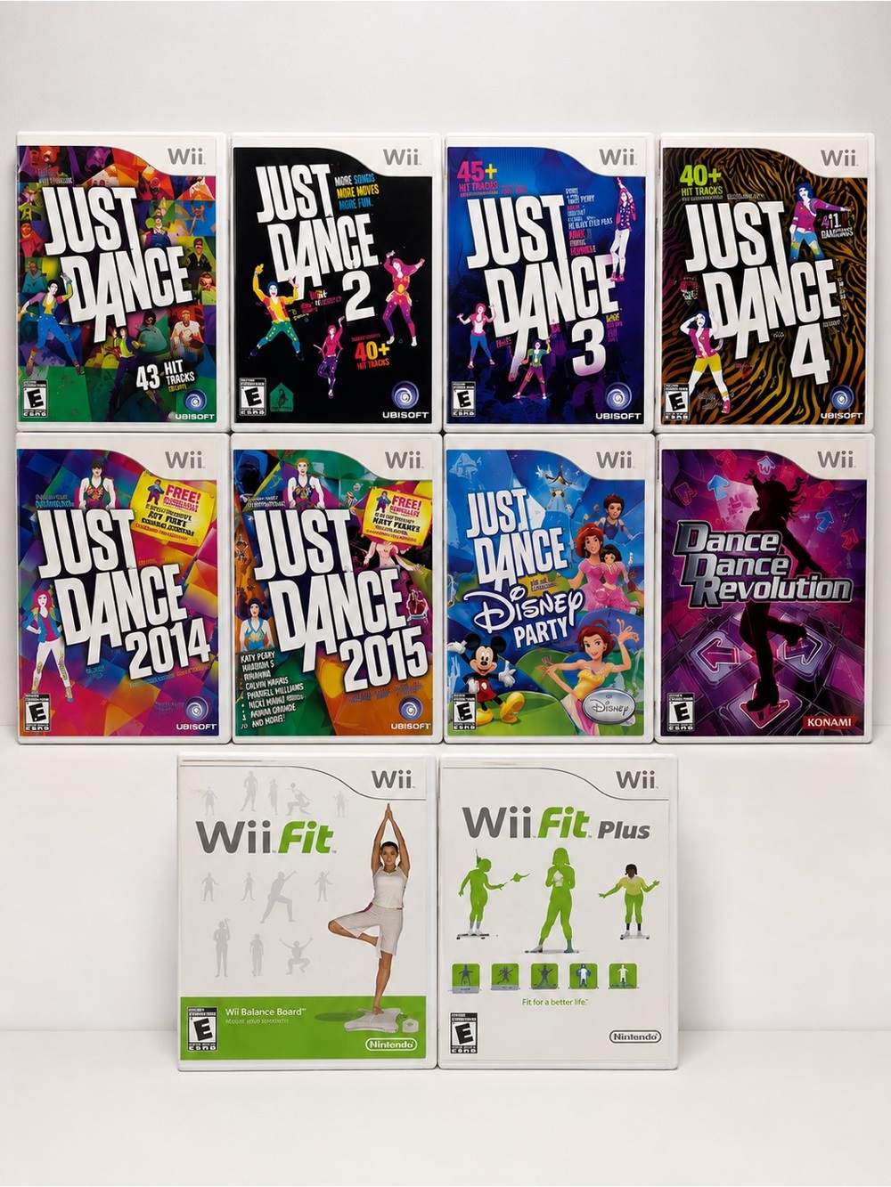 Nintendo Wii Dance & Fitness Game Lot 10 Complete Tested Just Dance Wii Fit DDR
